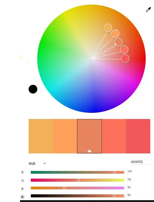 adobe color whell para cores html