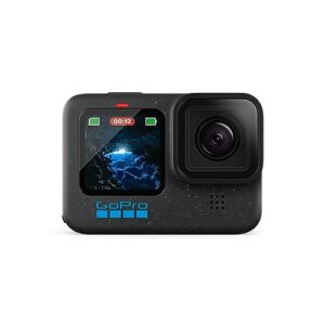 GoPro HERO12 BLACK - à Prova D'água com 5.3K60, 27MP, Vídeo + Foto HDR, HyperSmooth 6.0, Trava de horizonte 360°, Live + webcam, Áudio por Bluetooth, Bateria enduro, QUIK