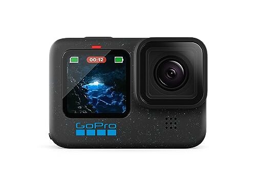 GoPro HERO12 BLACK - à Prova D'água com 5.3K60, 27MP, Vídeo + Foto HDR, HyperSmooth 6.0, Trava de horizonte 360°, Live + webcam, Áudio por Bluetooth, Bateria enduro, QUIK