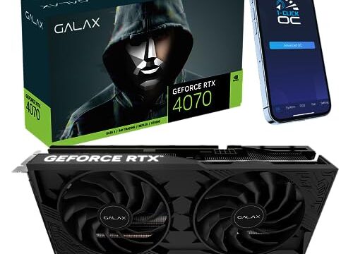 Placa de Video RTX4070 12GB GDDR6X 192BITS 1-CLICK OC 2X GALAX 47NOM7MD8DDF