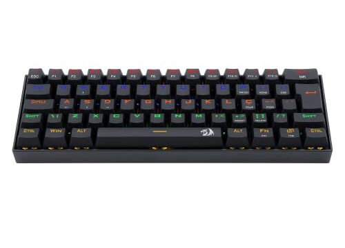 Redragon TECLADO GAMER MECANICO LAKSHMI RAINBOW PRETO SWITCH MARROM ABNT2