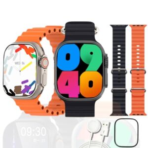 Smartwatch Relógio Inteligente Série 9 S9 Ultra 49mm Bluetooth GPS NFC + Pelicula e 2 pulseiras (Titanium)
