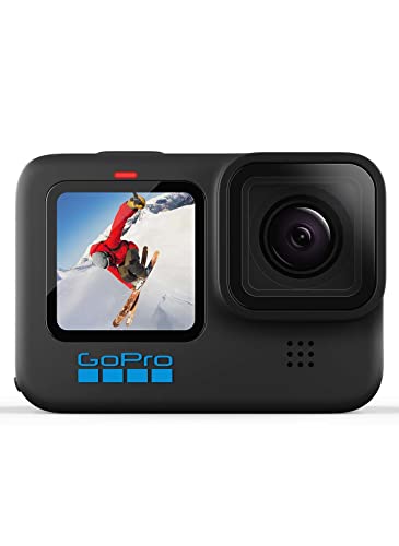 Câmera GoPro HERO10 Black à Prova com LCD Frontal, Vídeos 5.3K 60, Fotos 23MP, Chip GP2, HyperSmooth 4.0, Live Streaming 1080p, Webcam, Conexão Nuvem, Preta