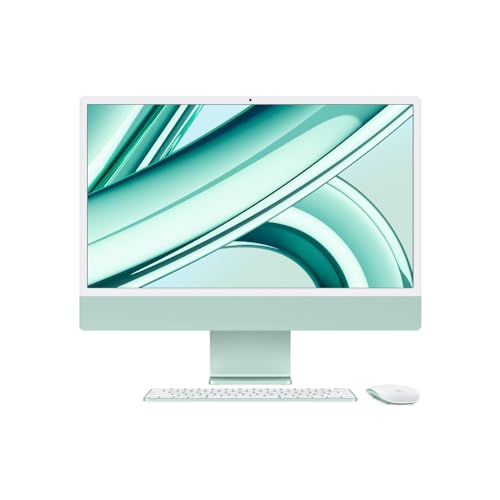 iMac. O computador desktop tudo em um da Apple com chip M3 (2023): CPU de 8 núcleos, GPU de 10 núcleos, tela Retina 4.5K 24 pol, 8GB de memória unificada, SSD de 512GB e acessórios na mesma cor. Verde