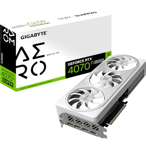Placa de Vídeo Gigabyte NVIDIA GeForce RTX 4070 Ti Super Aero OC, 16GB, GDDR6X, 256-bit, Branco