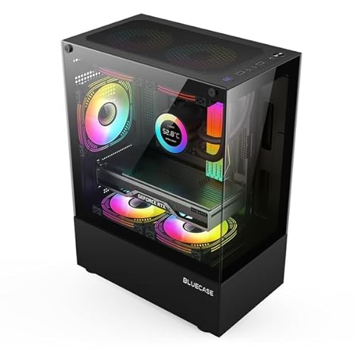 Gabinete para Micro-ATX/Mini-ITX com Iluminação RGB, Entradas USB 3.0 e Leitor de Discos rígidos/SSDs, 120mm de Saída de Áudio, Preto