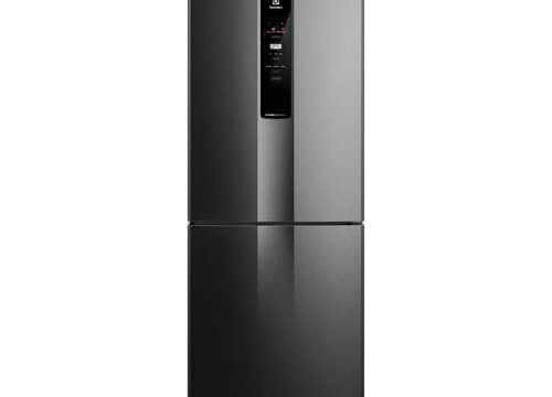 Geladeira Electrolux Frost Free 490L Efficient com AutoSense Inverse Black Inox Look (IB7B) 127 V