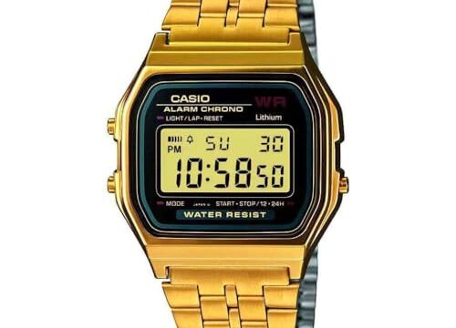 Relógio Unissex Digital Casio A159WGEA-1DF - Preto/Dourado