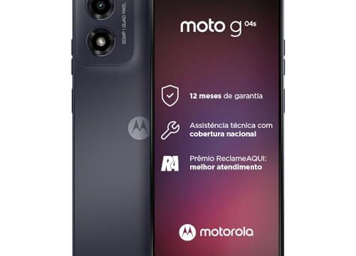 Smartphone Motorola Moto G04s - 128GB 8GB Ram Boost Camera 16MP com sensor Moto AI FPS lateral Grafite