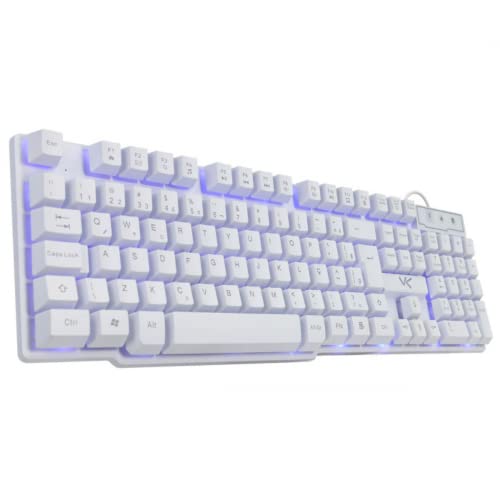 TECLADO GAMER VX GAMING HYDRA BRANCO ABNT2 MULTIMÍDIA COM LED AZUL SENSAÇÃO MECÂNICA USB 1.8M – GTH100BA - VINIK
