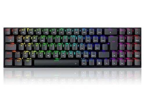 Teclado Mecanico Gamer Redragon ZED Pro, RGB, Wireless, Switch Marrom - K627P-WNS-B (PT-BROWN) - Preto"