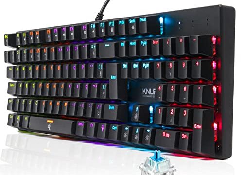 Teclado Mecânico Gamer Switch Blue Led Rgb 7 Cores Rainbow 12 Funções Anti Ghosting Abnt2 Usb para Pc Computador Notebook Mac