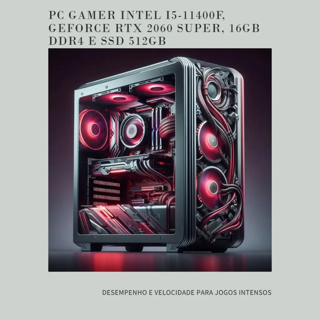 PC Gamer Intel i5-11400F, GeForce RTX 2060 Super, 16GB DDR4 e SSD 512GB