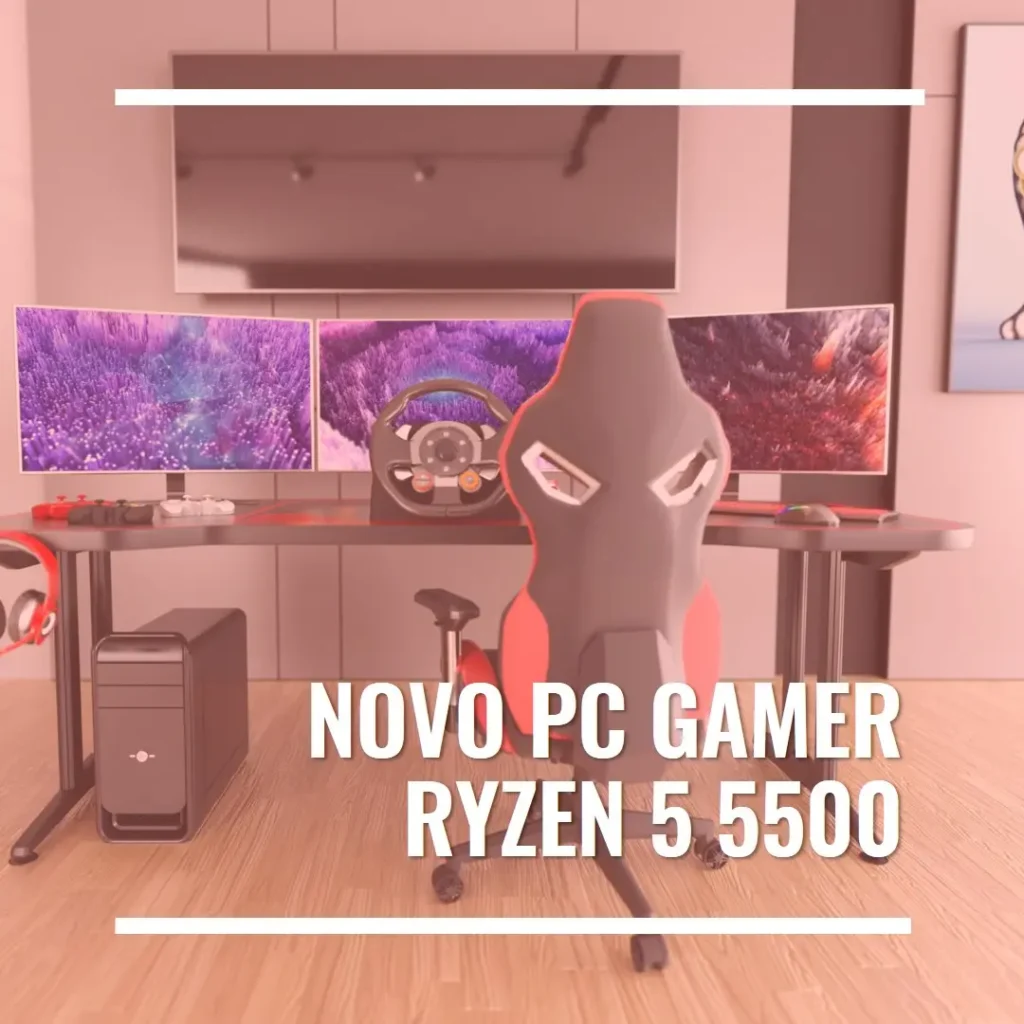 PC Gamer Ryzen 5 5500, GTX 1060, 16GB DDR4, SSD 480GB