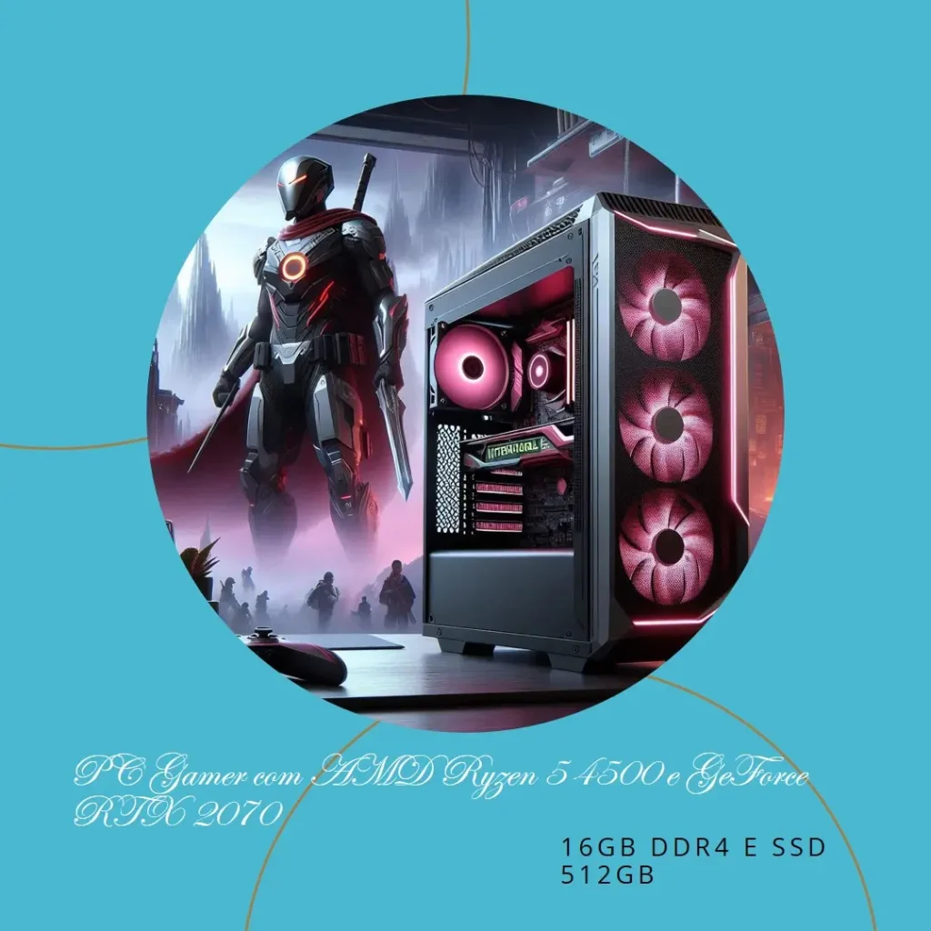 PC Gamer AMD Ryzen 5 4500, GeForce RTX 2070, 16GB DDR4, SSD 512GB