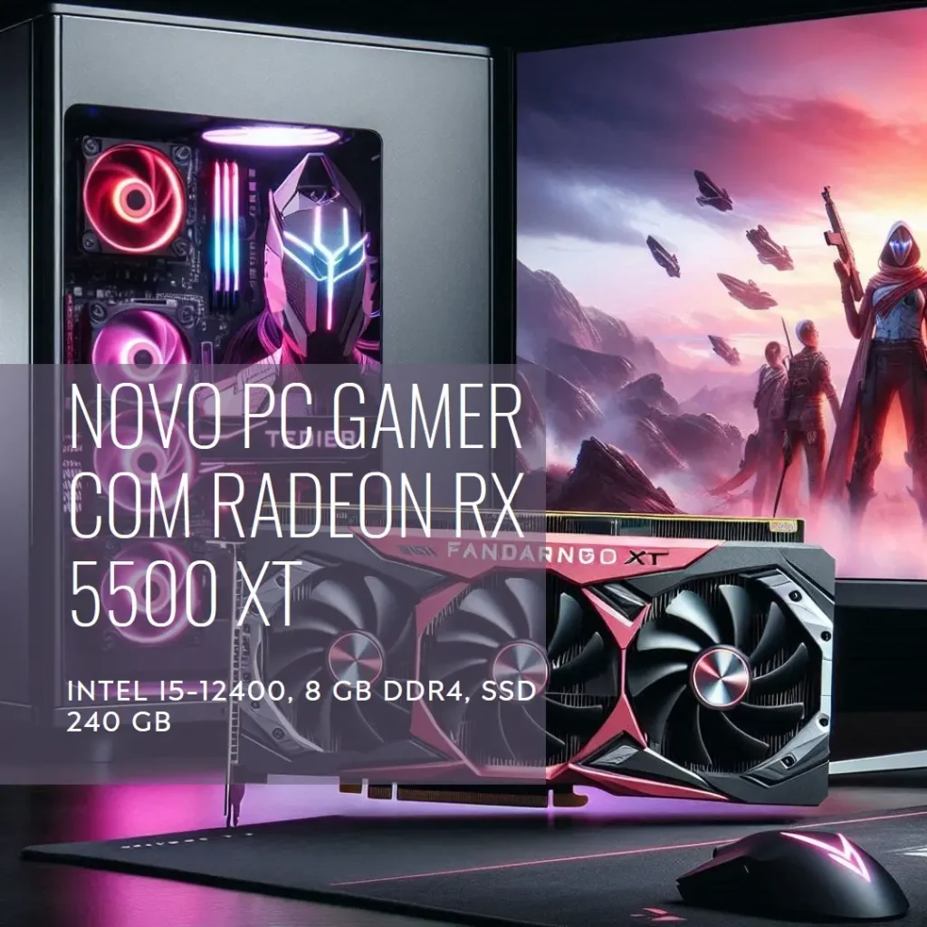 PC Gamer Intel i5-12400, Radeon RX 5500 XT, 8GB DDR4, SSD 240GB