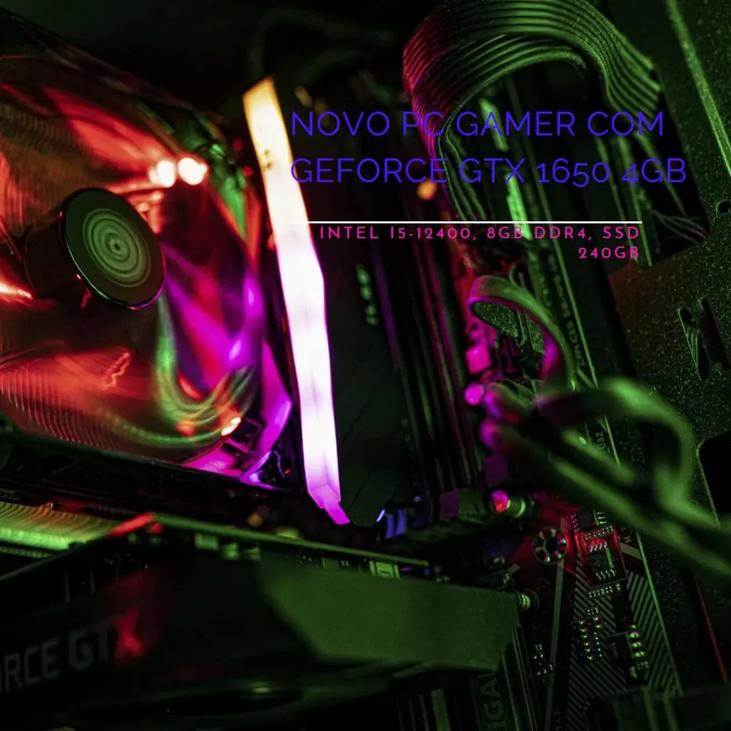 PC Gamer Intel i5-12400, GeForce GTX 1650 4GB, 8GB DDR4, SSD 240GB