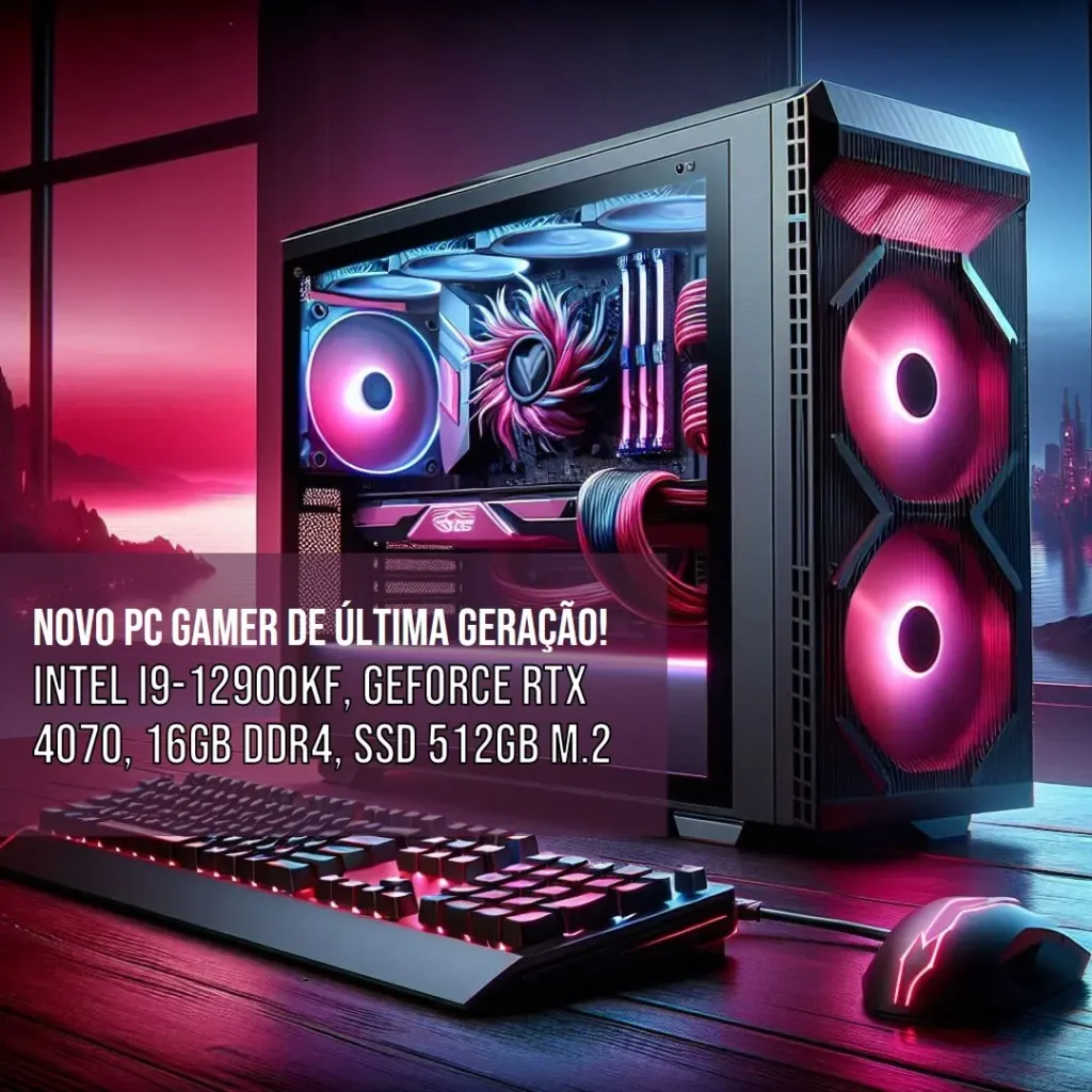 PC Gamer Intel i9-12900KF, GeForce RTX 4070, 16GB DDR4, SSD 512GB M.2