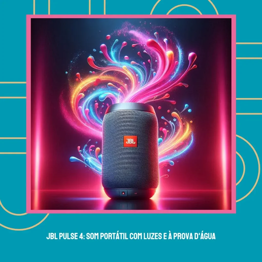 JBL Caixa de Som Pulse 4 Portátil Bluetooth: Show de Luzes e à Prova D'água