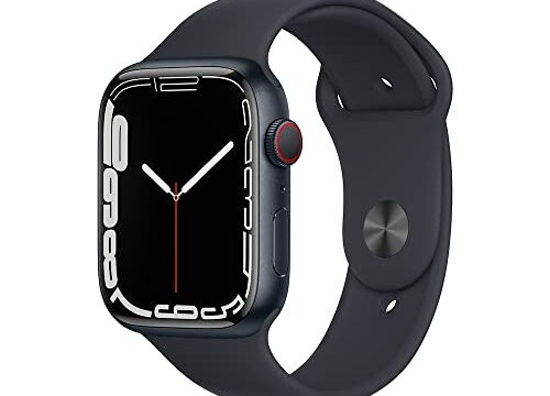 Apple Watch Series 7 (GPS + Cellular), Caixa em alumínio meia-noite de 45 mm com Pulseira esportiva meia-noite
