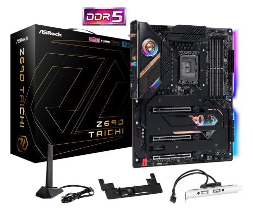 ASROCK Placa mãe Z690 Taichi Socket LGA1700/Intel Z690/DDR5/AMD Crossfire/SATA3&USB3.2/M.2/WiFi/ATX