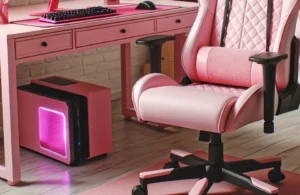 cadeira game e cadeira gamer rosa
