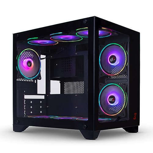 Gabinete Gamer DT3 Hyper, tipo aquário em vidro temperado, M-ATX/Mini-ITX, suporta WC até 360mm e até 9 fans de 120mm