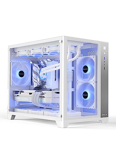 Gabinete Gamer Hyrax HGB710 Mini Tower M-ATX Frente e Lateral Em Vidro Temperado Branco