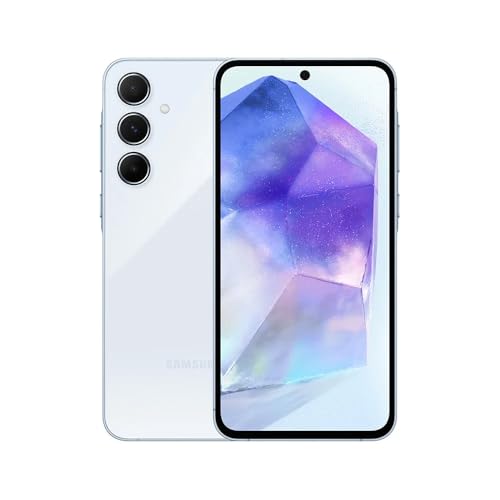 Samsung Galaxy A55 5G, Câmera Tripla Traseira de até 50MP, Selfie de 32MP, Nightography, Apagador de objetos, Design em metal e vidro, IP67, Super AMOLED 6.6" 120Hz Vision Booster, 128GB - Azul Claro