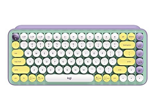 Teclado Mecânico sem fio Logitech POP Keys com teclas Emoji Personalizáveis, Design Compacto Durável, Conexão USB ou Bluetooth - Daydream