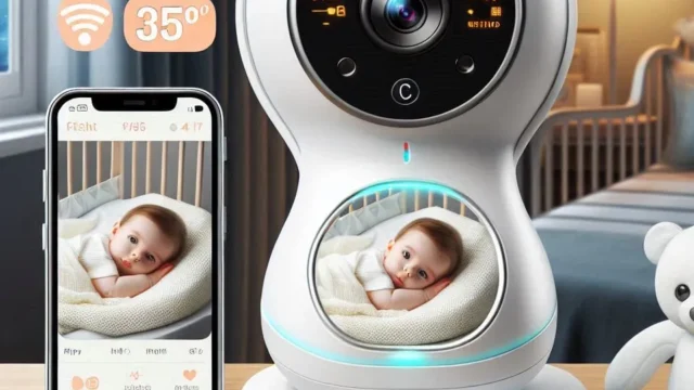 HB65 HelloBaby Babá Eletrônica com Controle Remoto de 355° e Visão Noturna