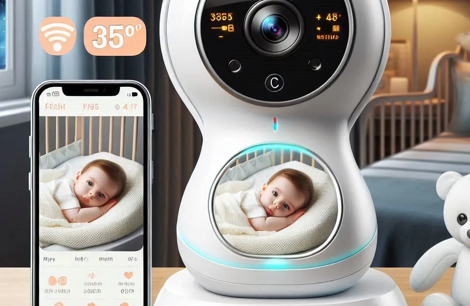 HB65 HelloBaby Babá Eletrônica com Controle Remoto de 355° e Visão Noturna