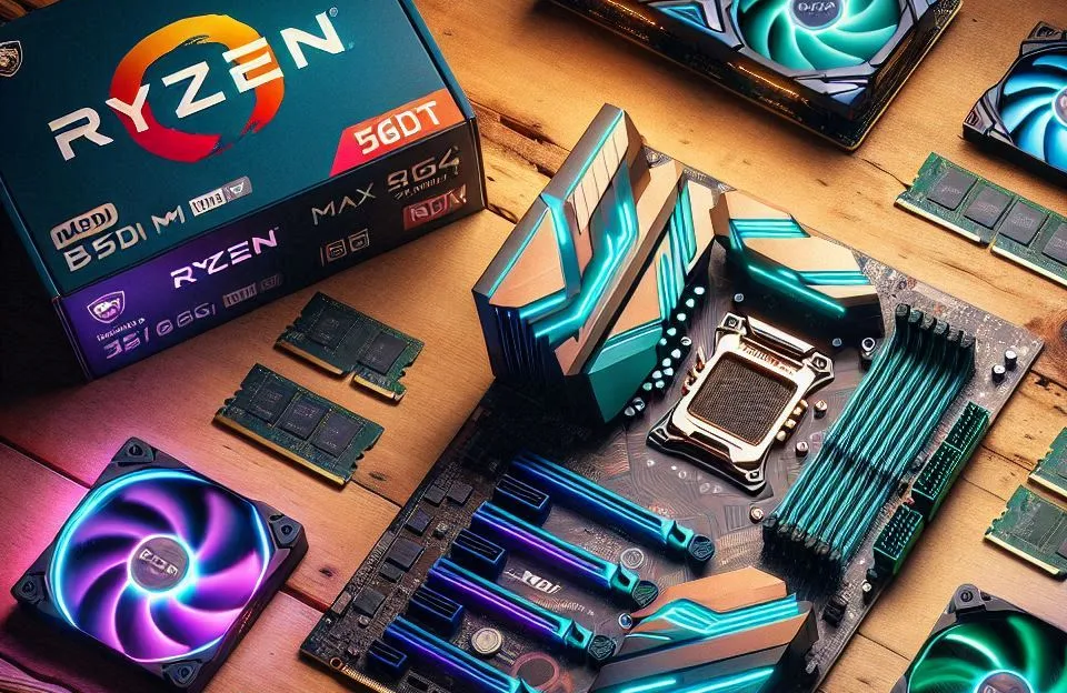 Kit Upgrade AMD Ryzen 5 5600GT B450M MAX MSI 2X8GB DDR4 3200MHZ RGB Pronto Pra Usar
