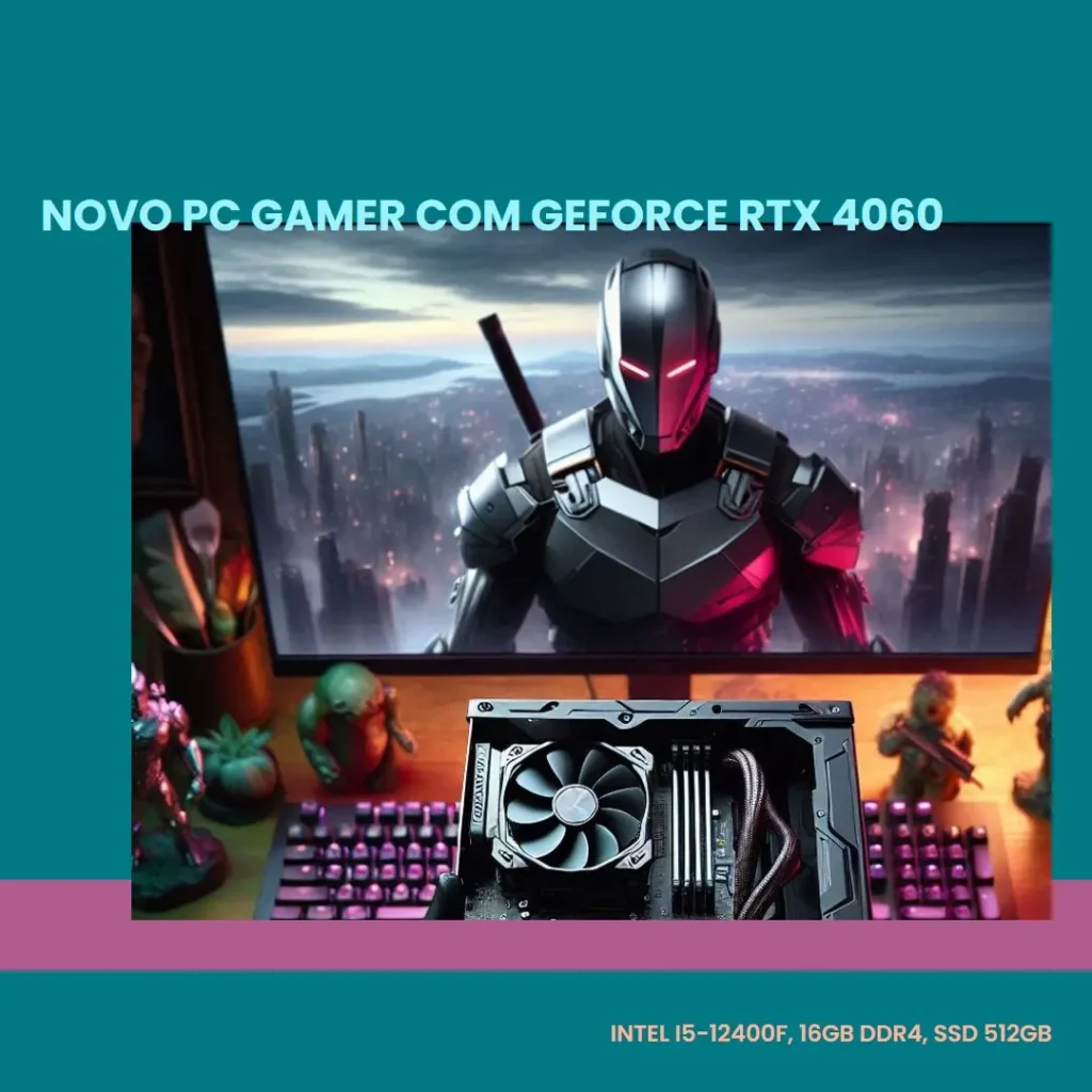 PC Gamer Intel I5-12400F, GeForce RTX 4060, 16GB DDR4, SSD 512GB