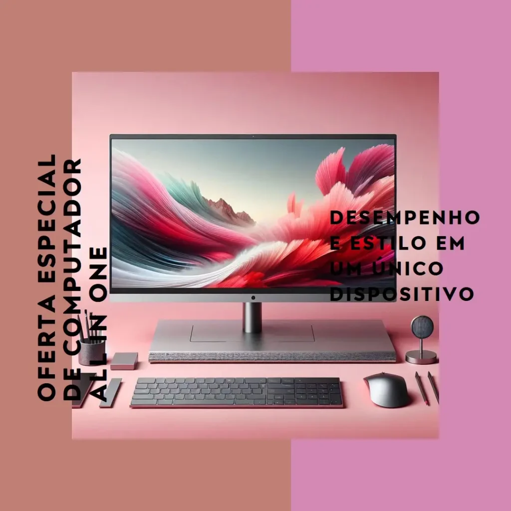 Computador All in One Ultra: Intel Celeron, 4GB RAM, 120GB SSD, Microsoft 365 e Tela de 23.8'' FHD
