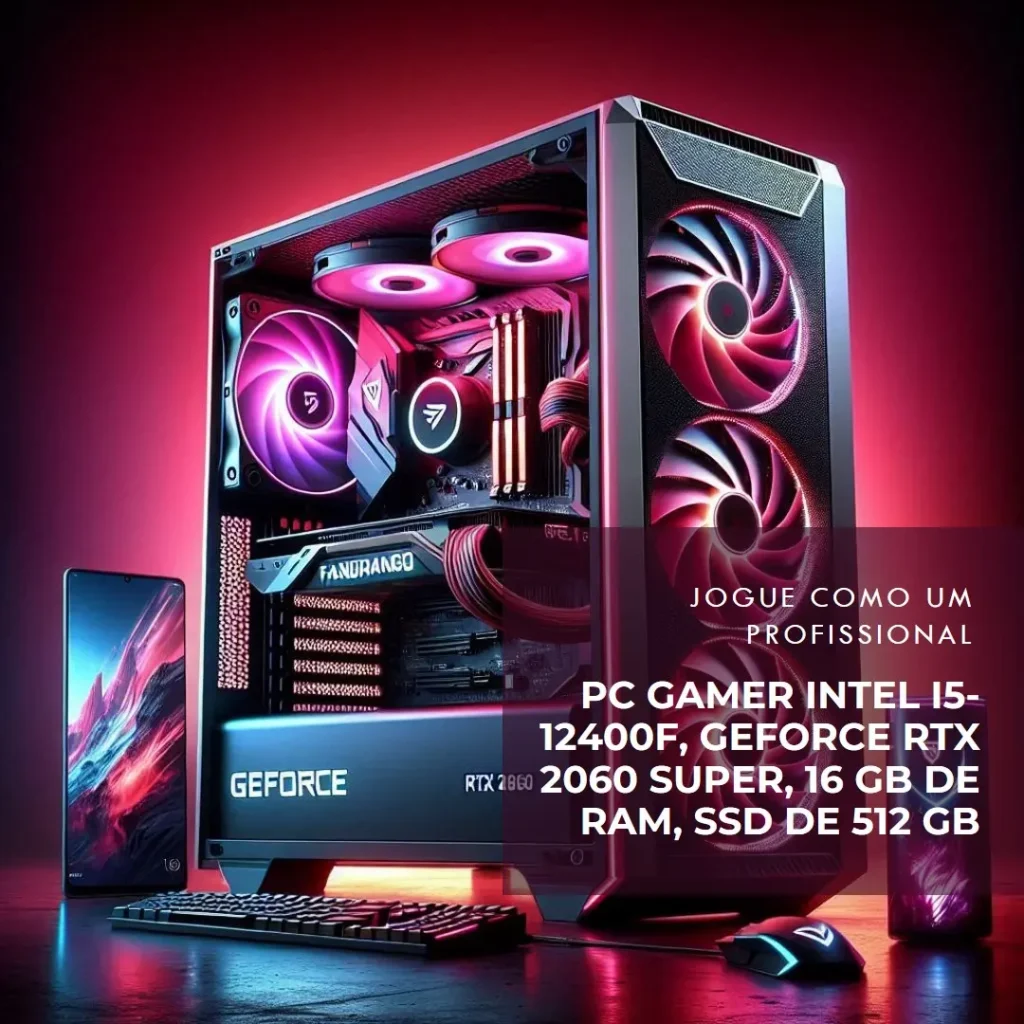 PC Gamer Intel i5-12400F, GeForce RTX 2060 Super, 16GB RAM, SSD 512GB
