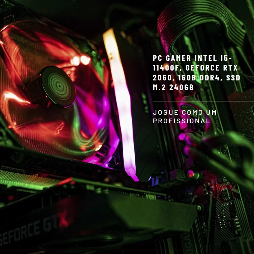 PC Gamer Intel i5-11400F, GeForce RTX 2060, 16GB DDR4, SSD M.2 240GB