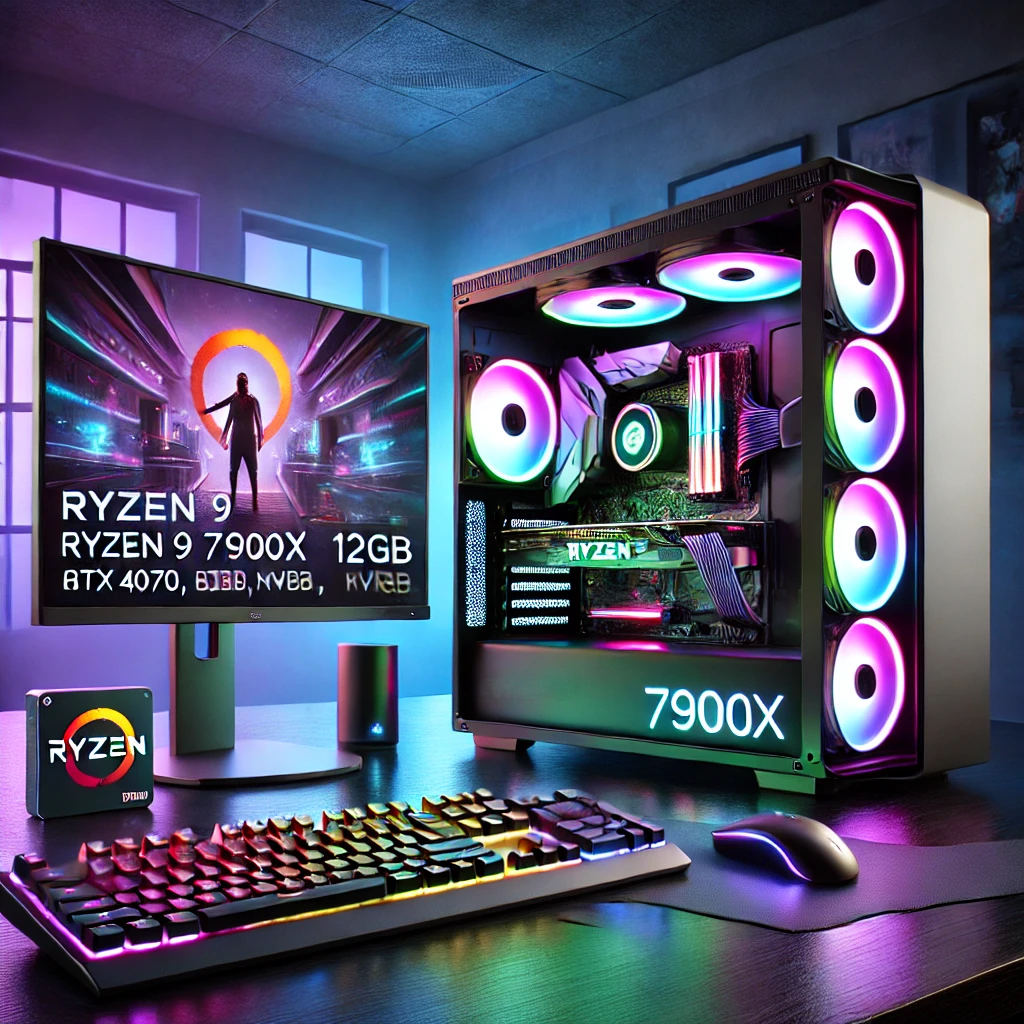 PC Gamer Ryzen 9 7900X, RTX 4070 12GB, 64GB DDR5 e SSD 1TB NVMe