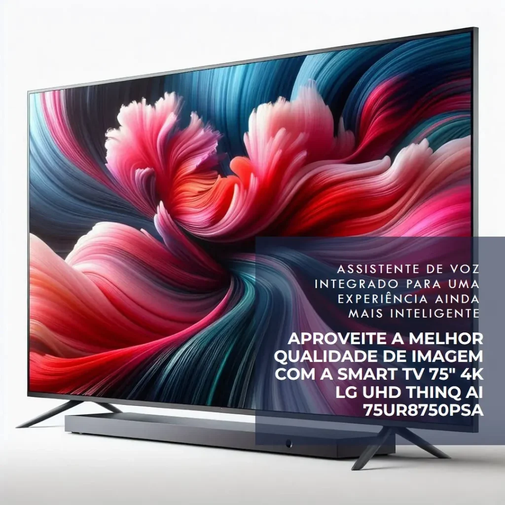 Smart TV 75" 4K LG UHD ThinQ AI 75UR8750PSA HDR Bluetooth Alexa Google Assistente Airplay2 3 HDMI