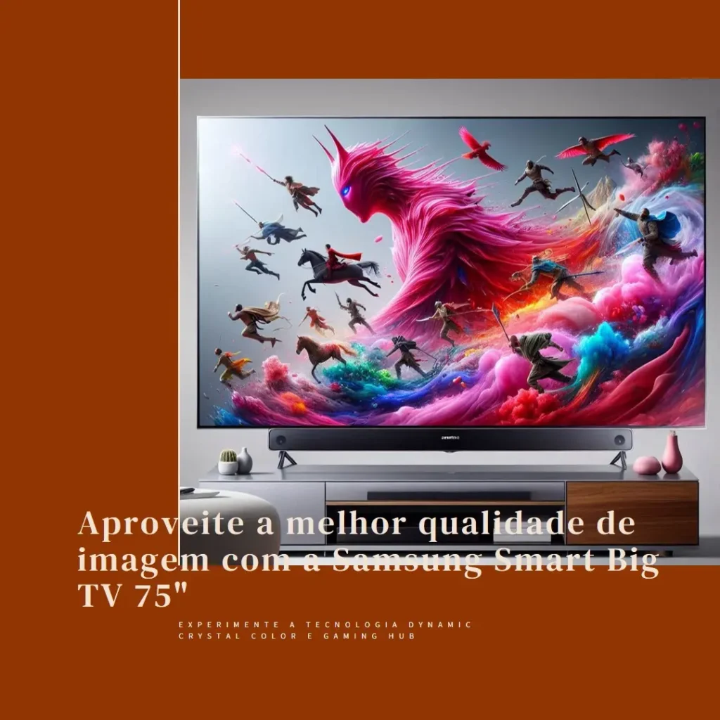 Samsung Smart Big TV 75" Crystal UHD 4K 75DU8000 - Painel Dynamic Crystal Color, Gaming Hub