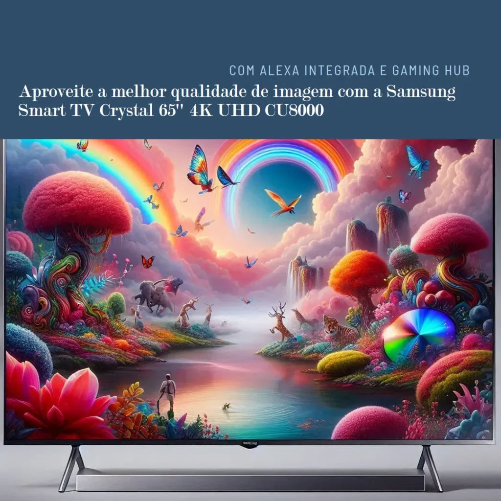 SAMSUNG Smart TV Crystal 65'' 4K UHD CU8000 - Alexa built in, Gaming Hub, Painel Dynamic Crystal Color