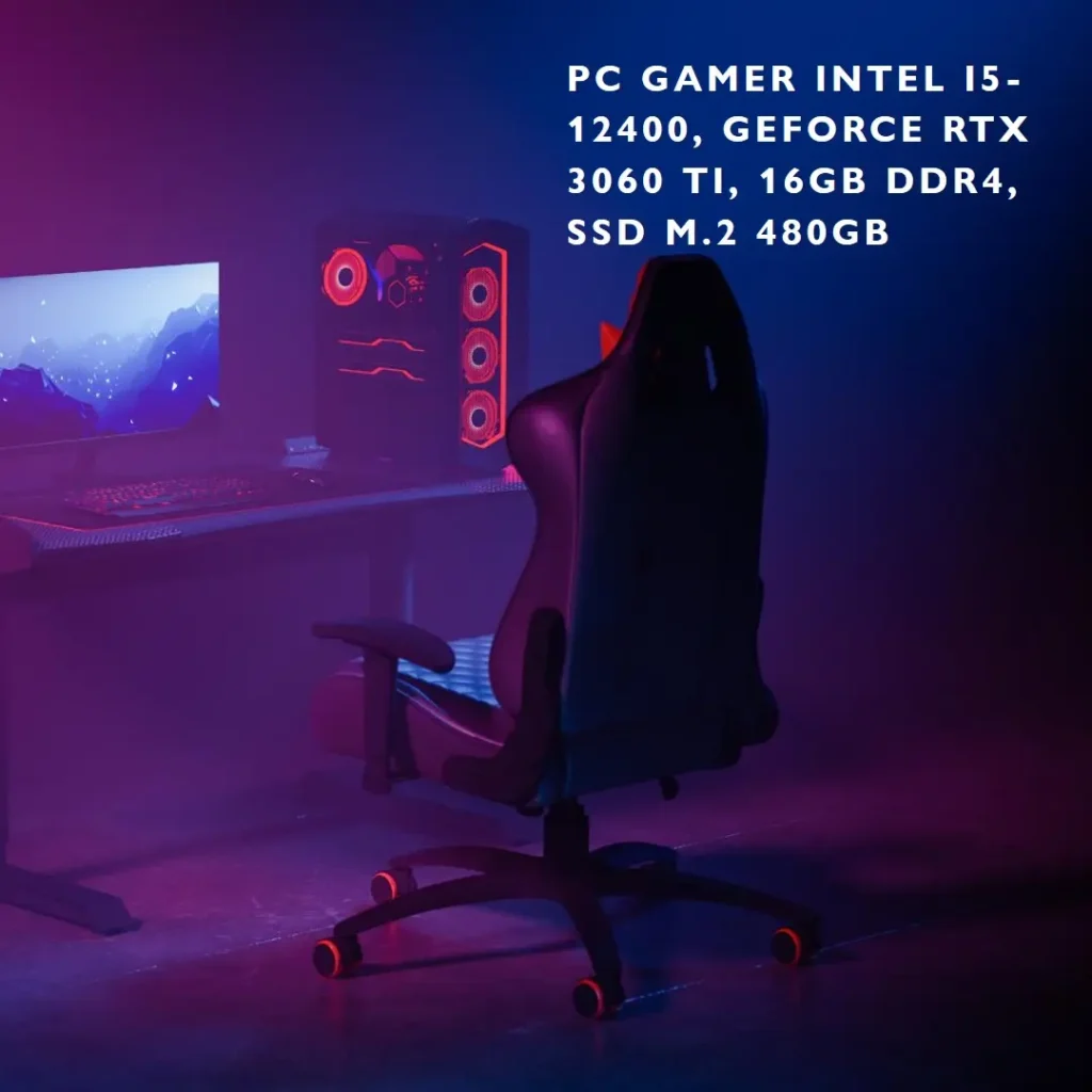PC Gamer Intel i5-12400, GeForce RTX 3060 Ti, 16GB DDR4, SSD M.2 480GB