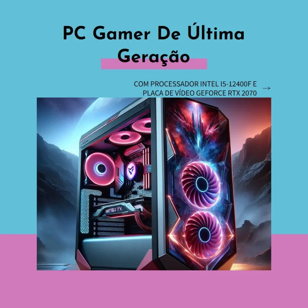 PC Gamer Intel i5-12400F, GeForce RTX 2070, 16GB DDR4, SSD 480GB