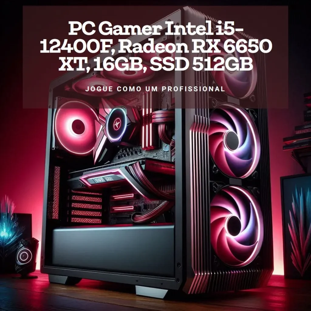 PC Gamer Intel i5-12400F, Radeon RX 6650 XT, 16GB, SSD 512GB