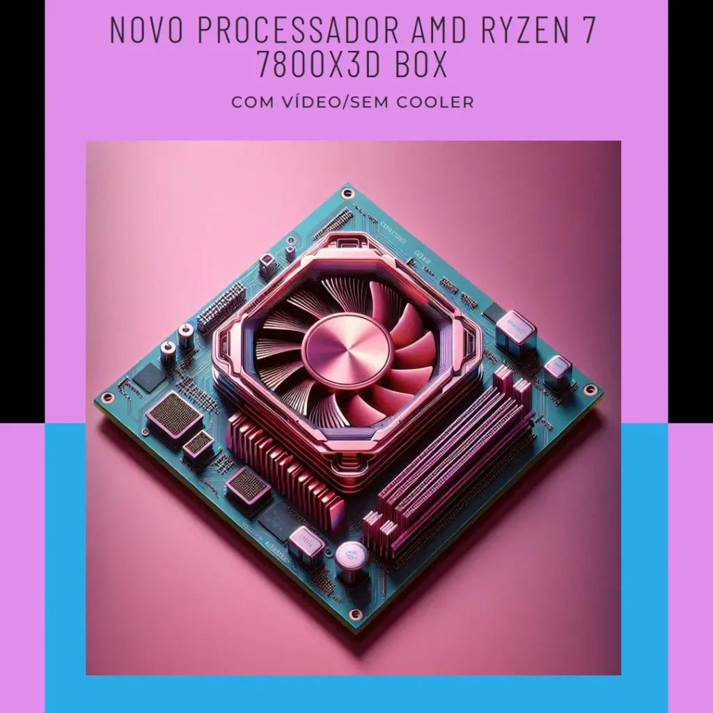 Processador AMD Ryzen 7 7800X3D Box (AM5/8 Cores/16 Threads/5.0GHz/104MB Cache) Com Vídeo/Sem Cooler