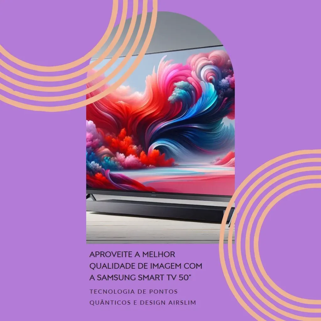 Samsung Smart TV 50" QLED 4K 50Q60D - Tecnologia de Pontos Quânticos e Design AirSlim