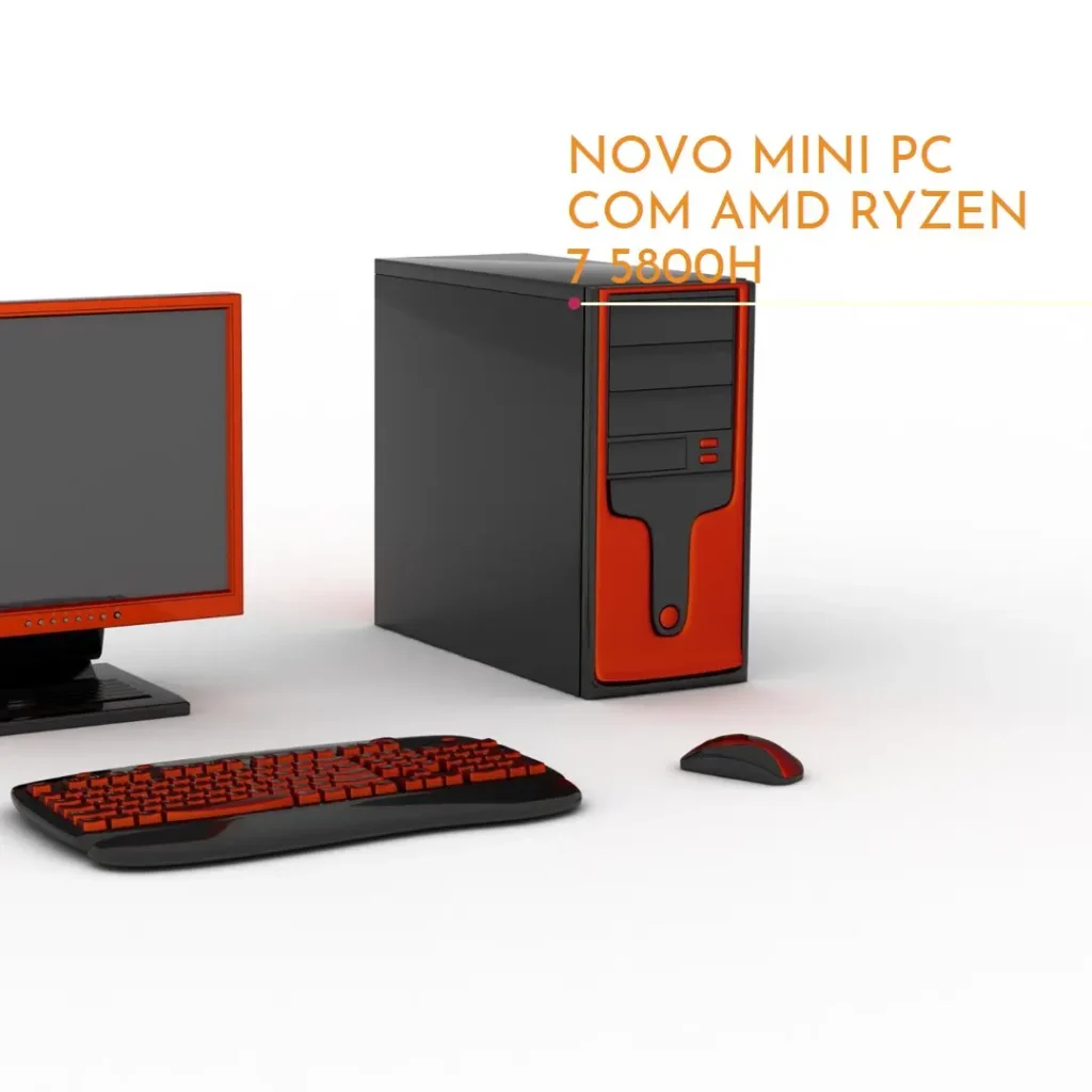 Beelink Mini PC AMD Ryzen 7 5800H até 4,4 GHz 16GB/500GB
