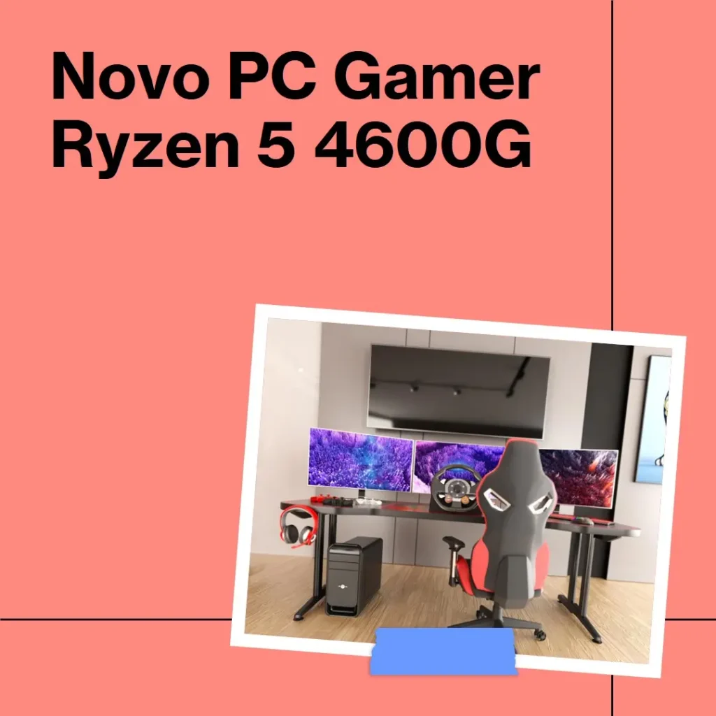 PC Gamer Ryzen 5 4600G, Radeon Vega 7, 8GB RAM, 256GB SSD