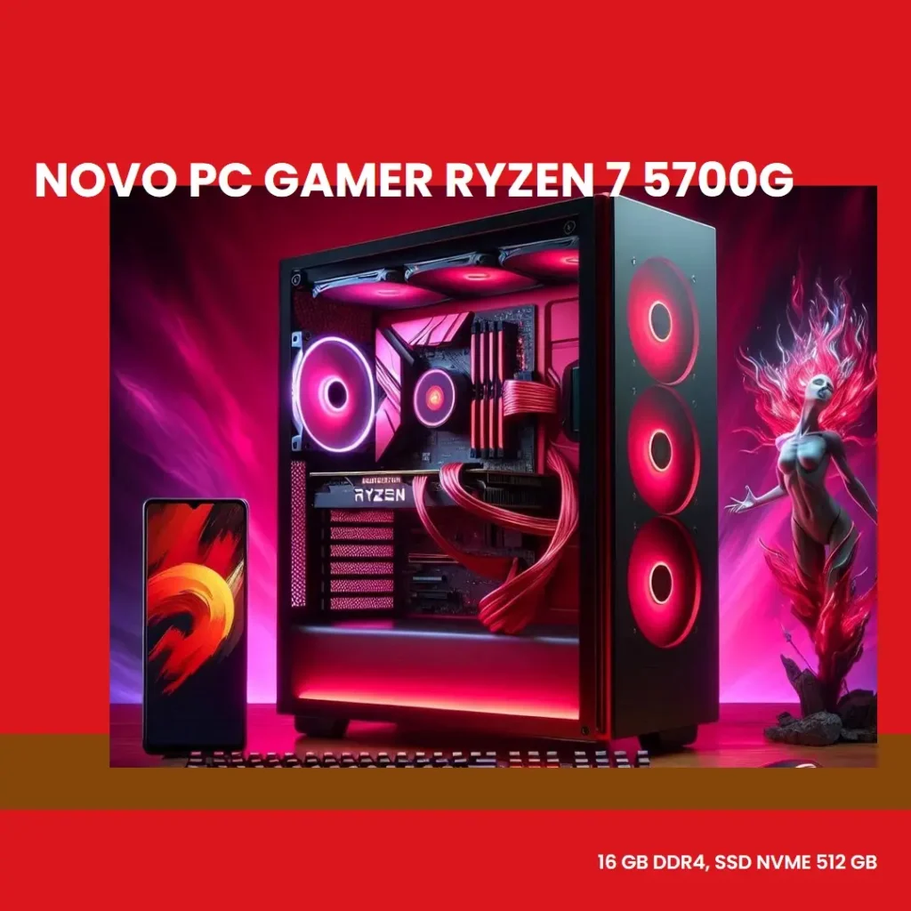 PC Gamer Ryzen 7 5700G, Radeon Vega 8, 16GB DDR4, SSD NVMe 512GB