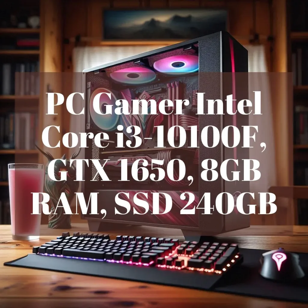 PC Gamer Intel Core i3-10100F, GTX 1650, 8GB RAM, SSD 240GB
